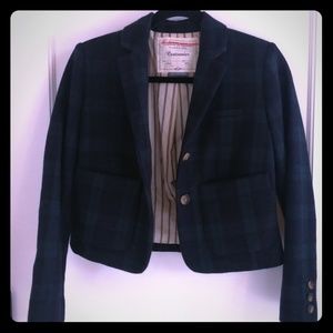 Anthropologie plaid wool jacket size 0